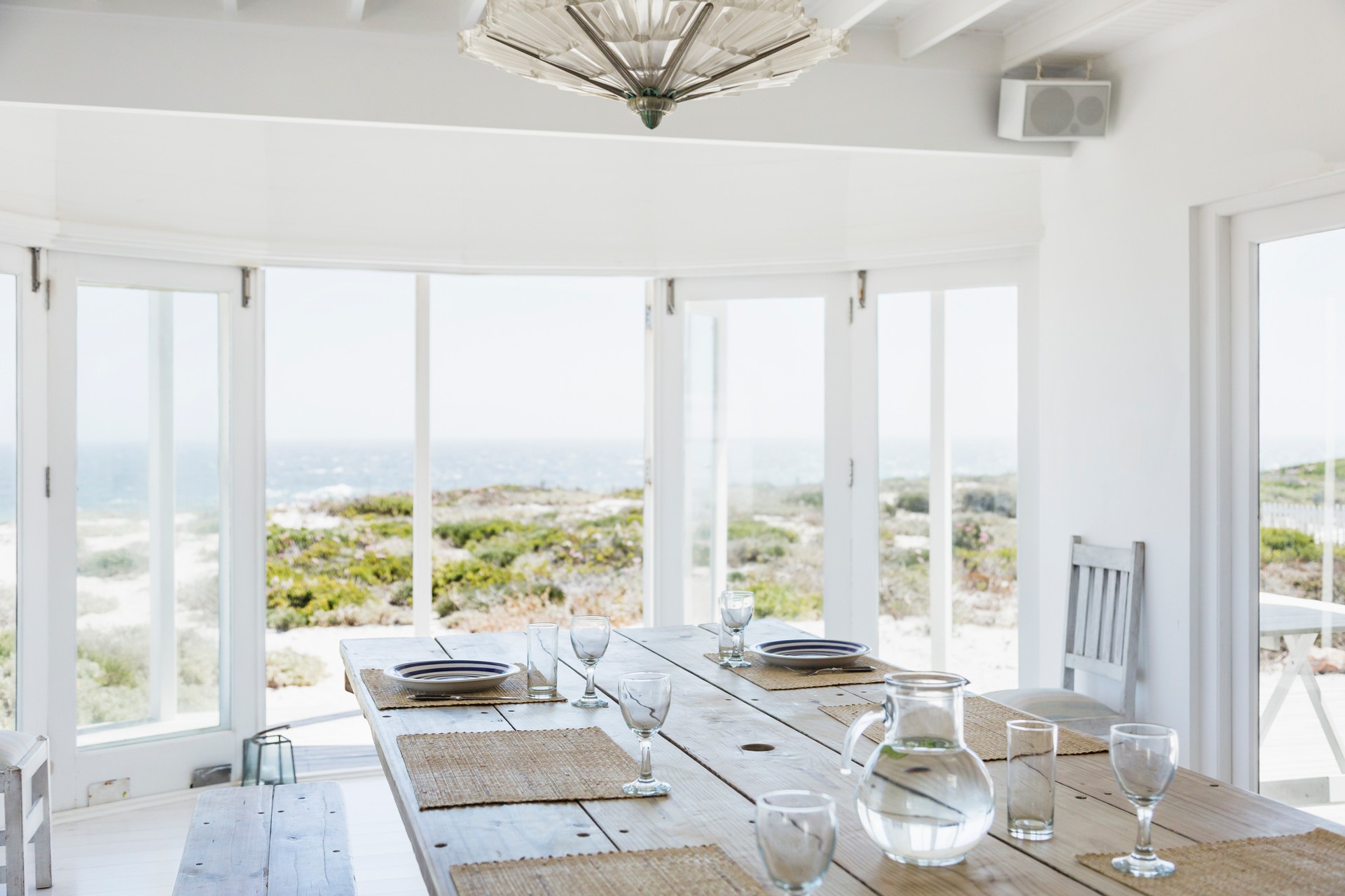 Dining room overlooking ocean